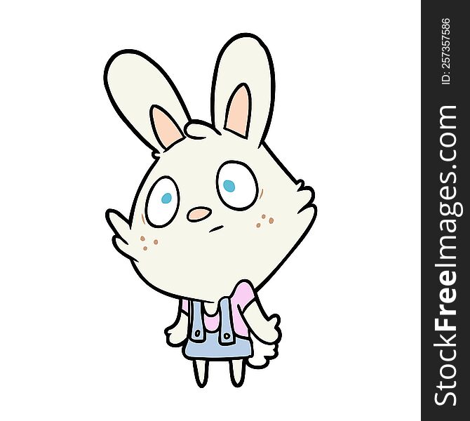 cute cartoon rabbit shrugging shoulders. cute cartoon rabbit shrugging shoulders