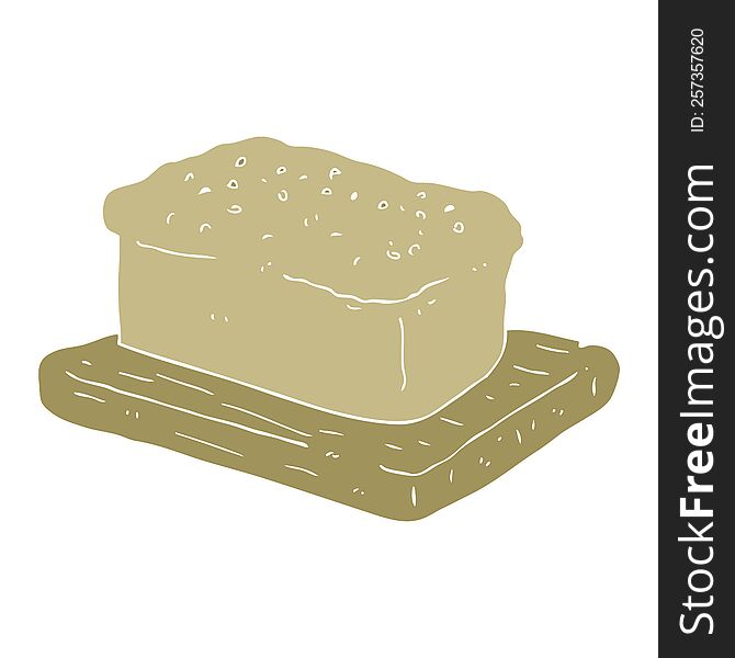 Flat Color Illustration Of A Cartoon Loaf Of Bread