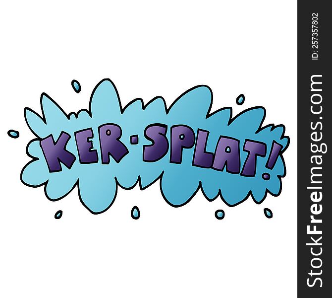 cartoon doodle wording ker-splat