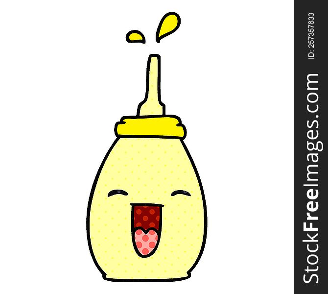 comic book style quirky cartoon happy mustard bottle. comic book style quirky cartoon happy mustard bottle