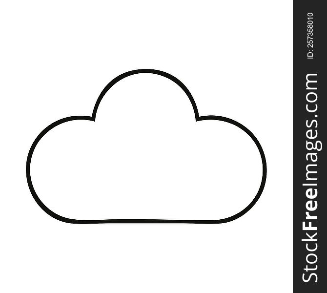 line drawing cartoon of a white cloud