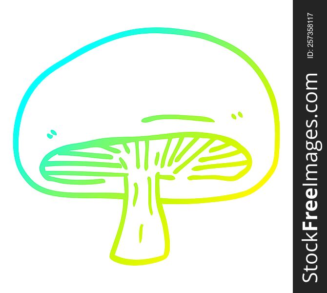 cold gradient line drawing of a cartoon chestnut mushroom