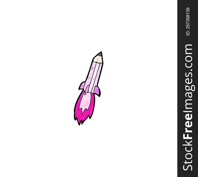 pencil rocket cartoon