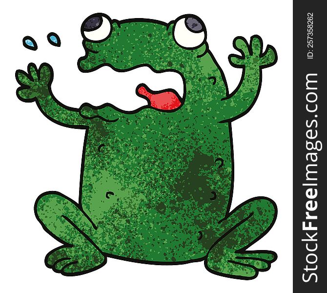cartoon doodle burping toad