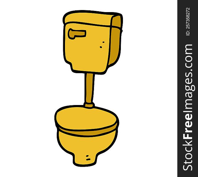 cartoon doodle golden toilet