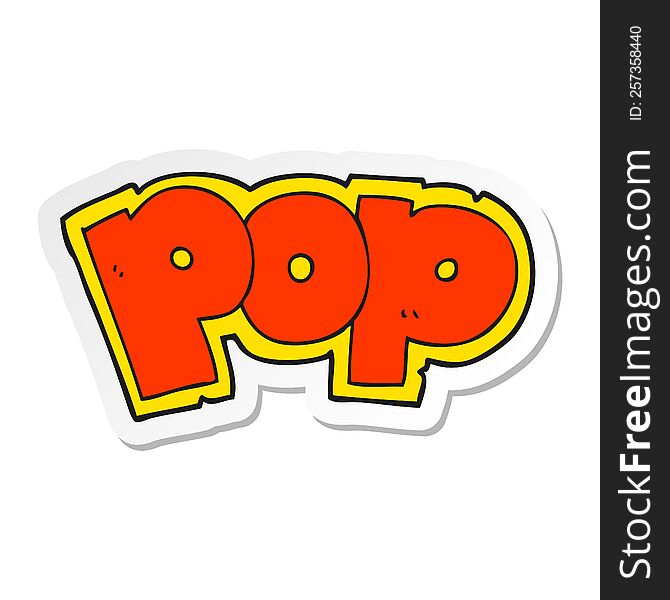 sticker of a cartoon POP symbol