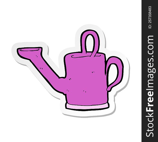 sticker of a watering can cartoon