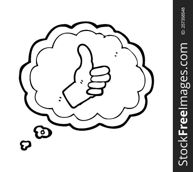 Thought Bubble Cartoon Thumbs Up Sign