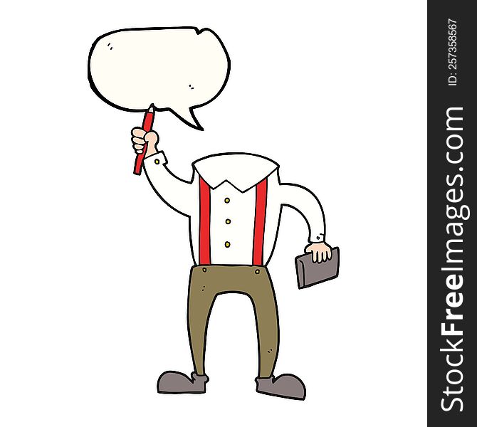 speech bubble cartoon headless body with notepad and pen (add own photos