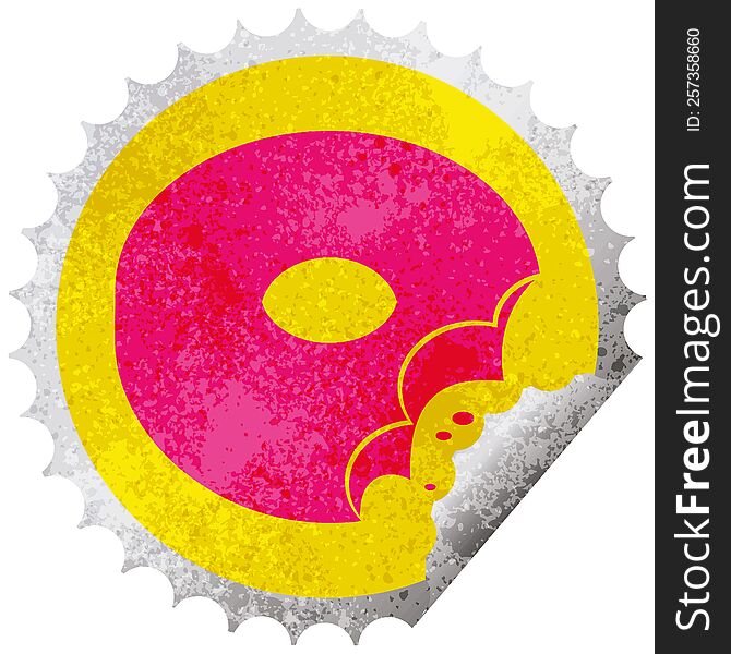 Bitten Donut Circular Peeling Sticker