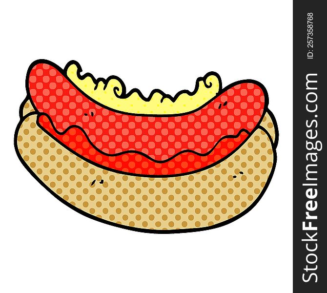 Cartoon Doodle Hotdog In A Bun