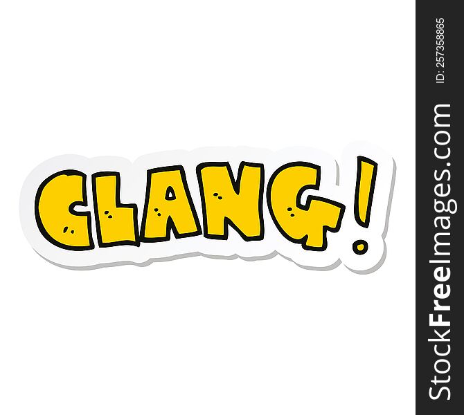 Sticker Of A Cartoon Word Clang