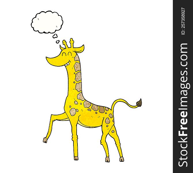 Thought Bubble Textured Cartoon Giraffe