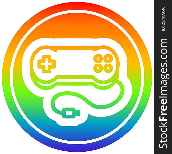 Console Game Controller Circular In Rainbow Spectrum