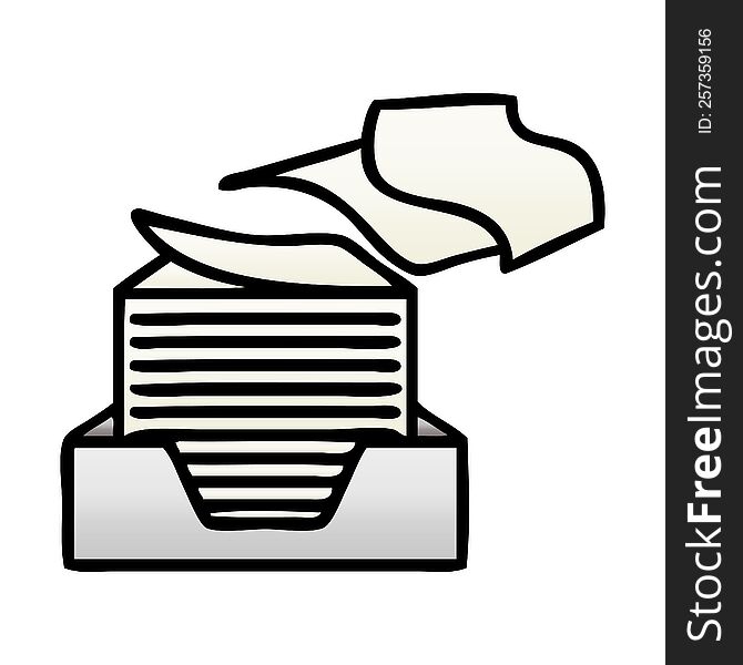 gradient shaded cartoon of a stack of office papers