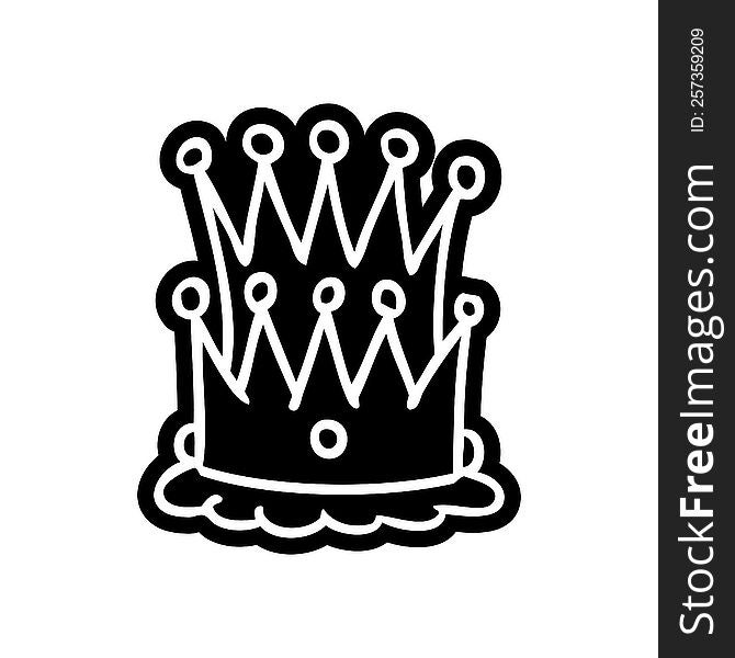 Cartoon Icon Drawing Of Two Crowns