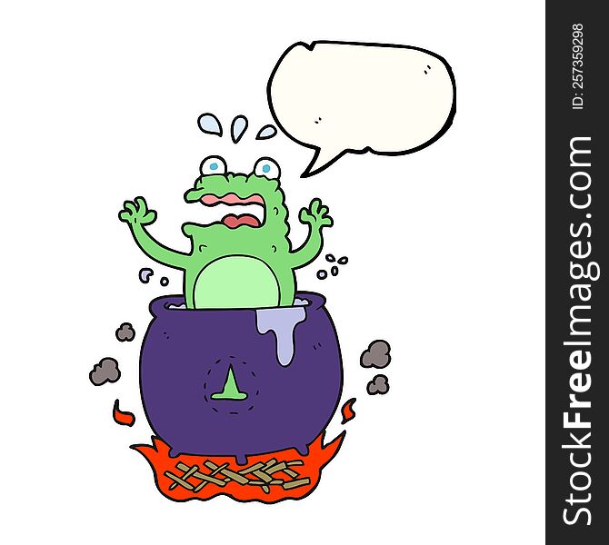 freehand drawn speech bubble cartoon funny halloween toad