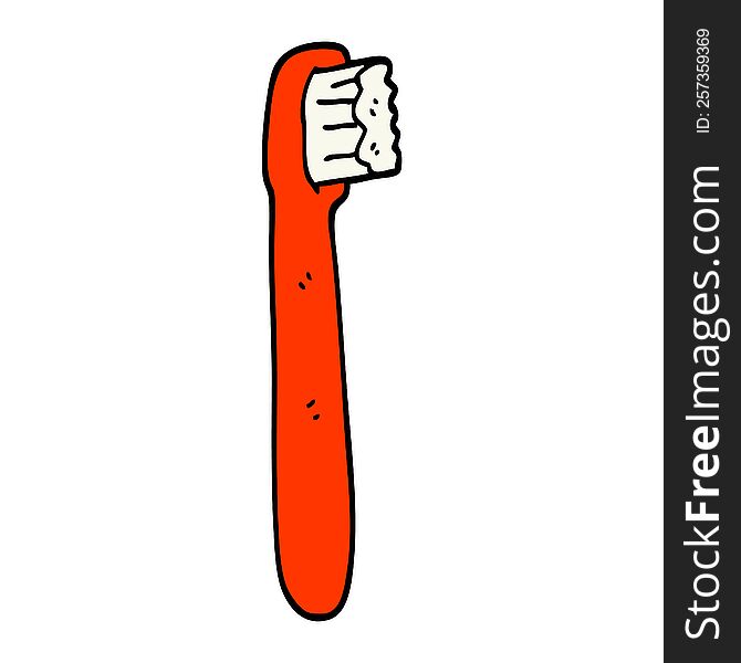 hand drawn doodle style cartoon tooth brush