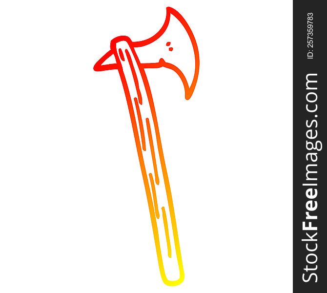 warm gradient line drawing of a cartoon long axe