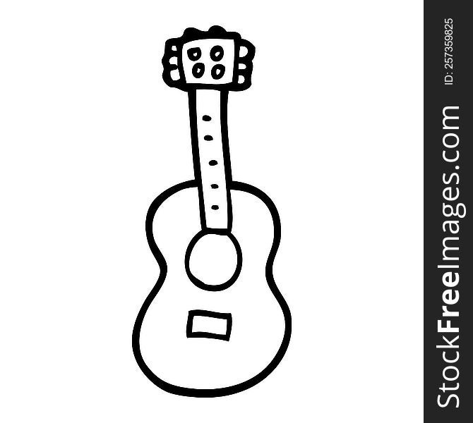 line drawing cartoon guitar