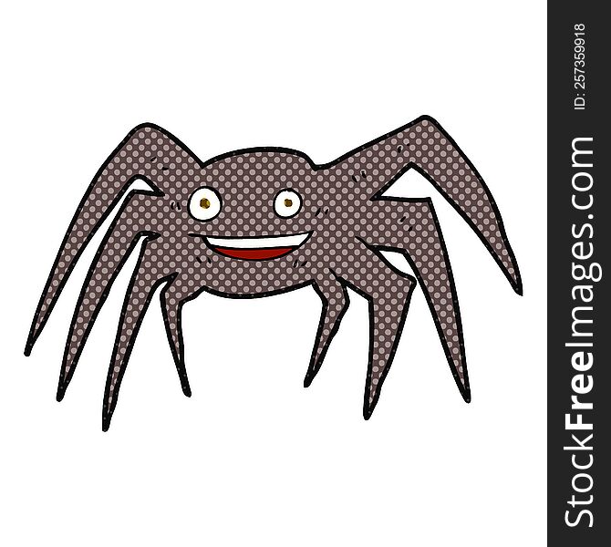 freehand drawn cartoon happy spider