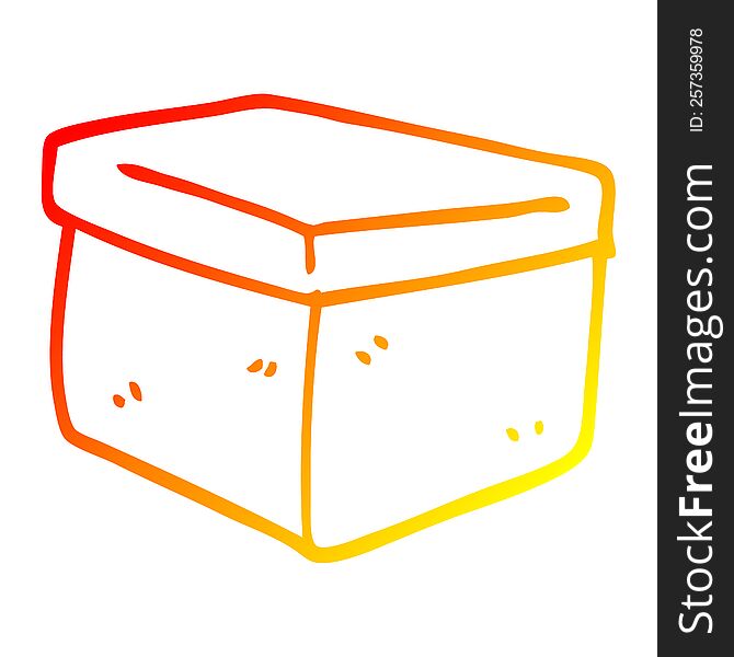 warm gradient line drawing of a cartoon office filing box