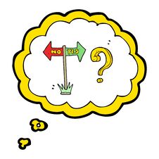 Thought Bubble Cartoon Yes And No Sign Stock Photography Thought Bubble Cartoon Yes And No Sign Stock Photography