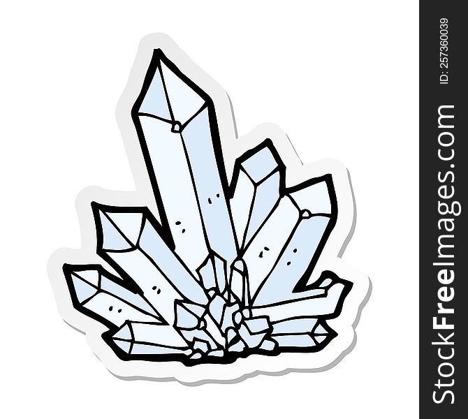 sticker of a cartoon crystals