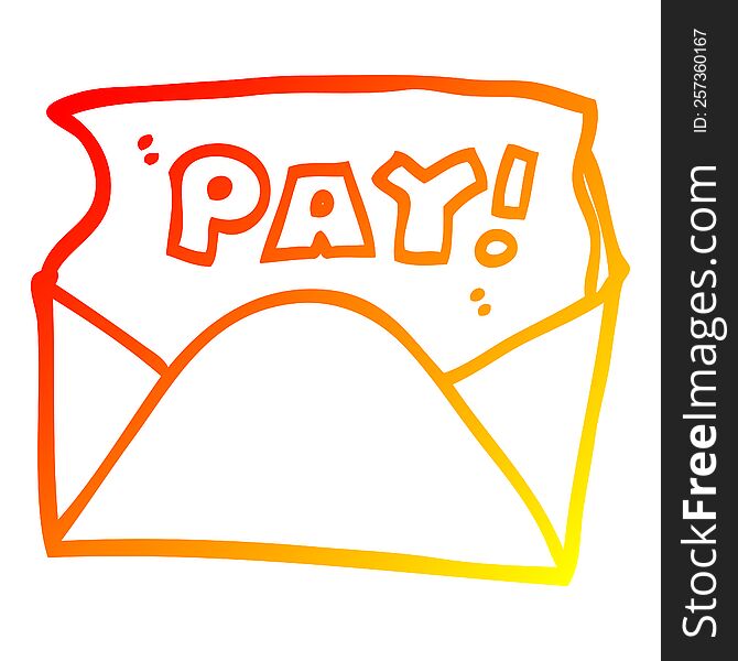 warm gradient line drawing cartoon pay packet