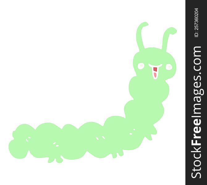 Flat Color Style Cartoon Caterpillar