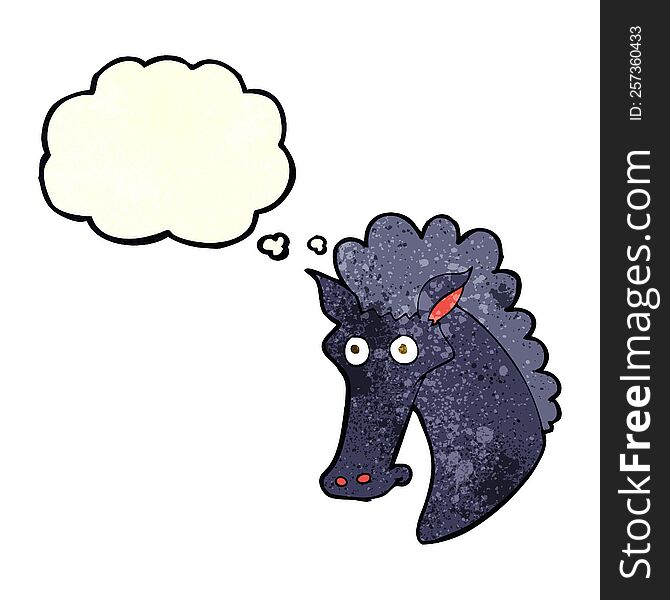 Cartoon Horse Head With Thought Bubble