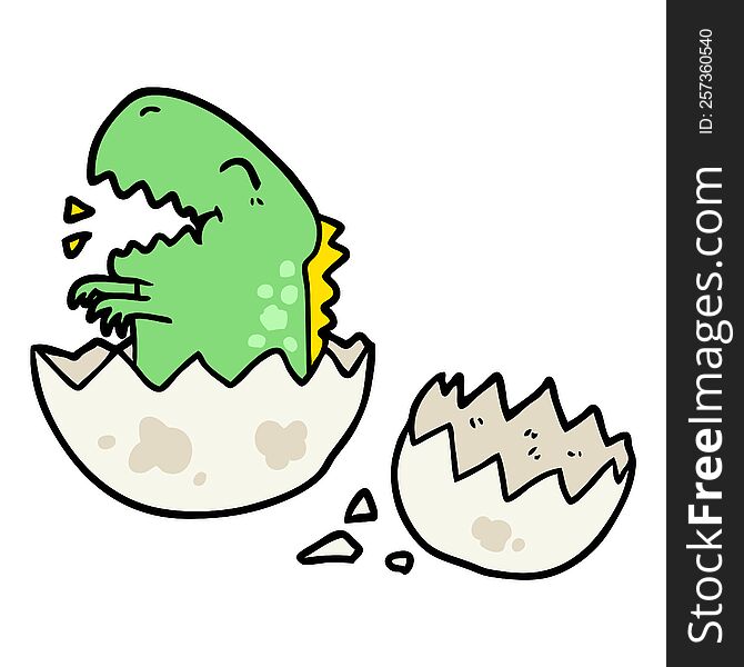 cartoon dinosaur hatching from egg. cartoon dinosaur hatching from egg