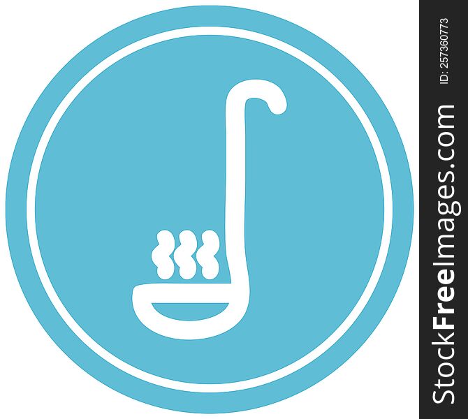 soup ladle circular icon symbol