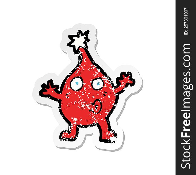 Retro Distressed Sticker Of A Cartoon Funny Christmas Character