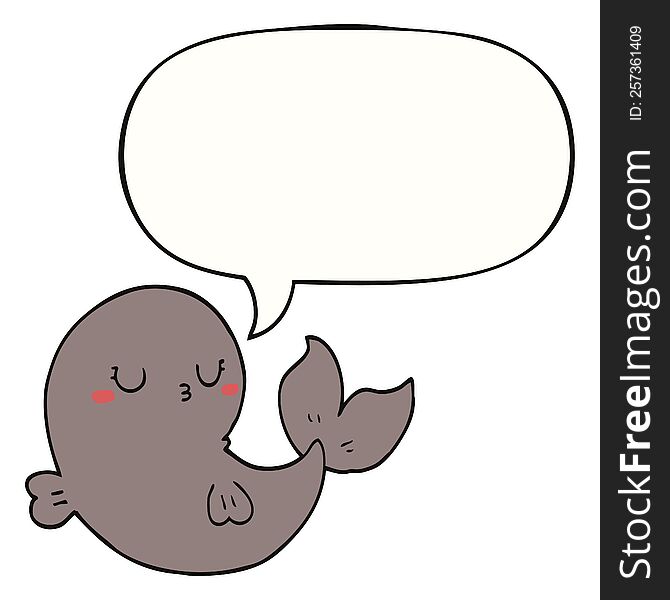 cute cartoon whale with speech bubble. cute cartoon whale with speech bubble