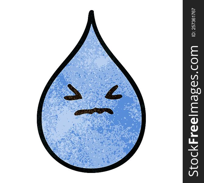 Quirky Hand Drawn Cartoon Emotional Rain Drop