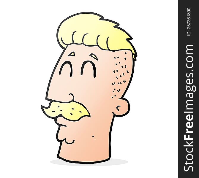 Cartoon Man With Hipster Hair Cut