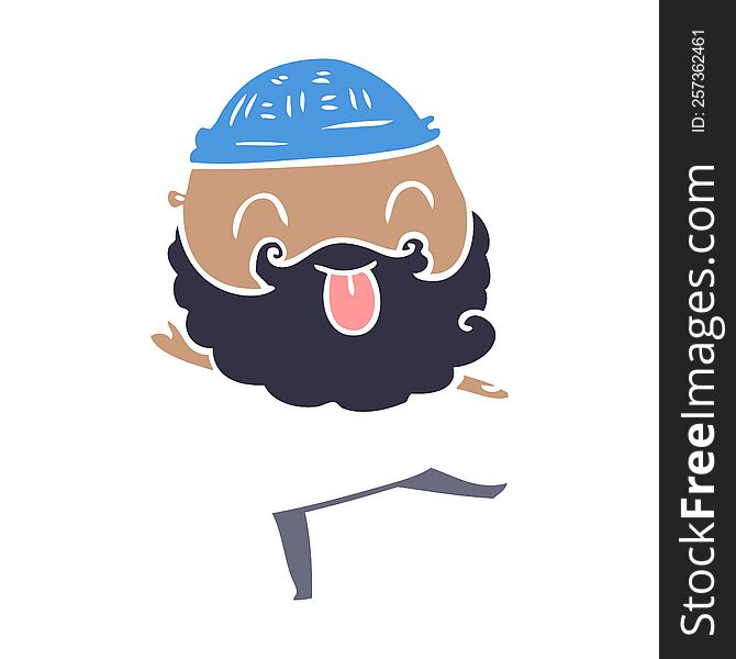 dancing man with beard sticking out tongue