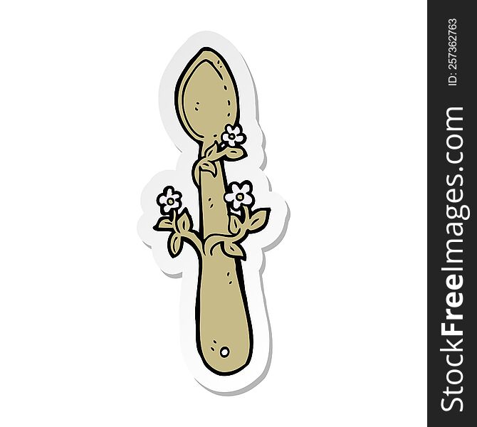 sticker of a cartoon wooden spoon