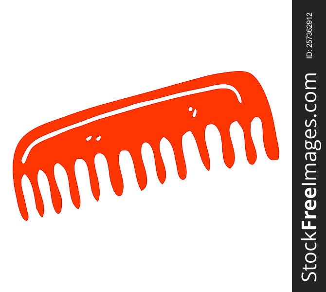flat color illustration cartoon hair comb