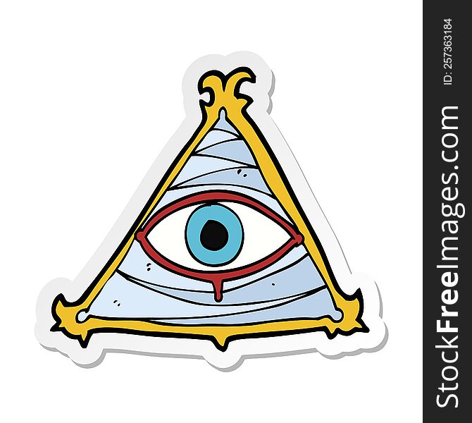 Sticker Of A Cartoon Mystic Eye Symbol