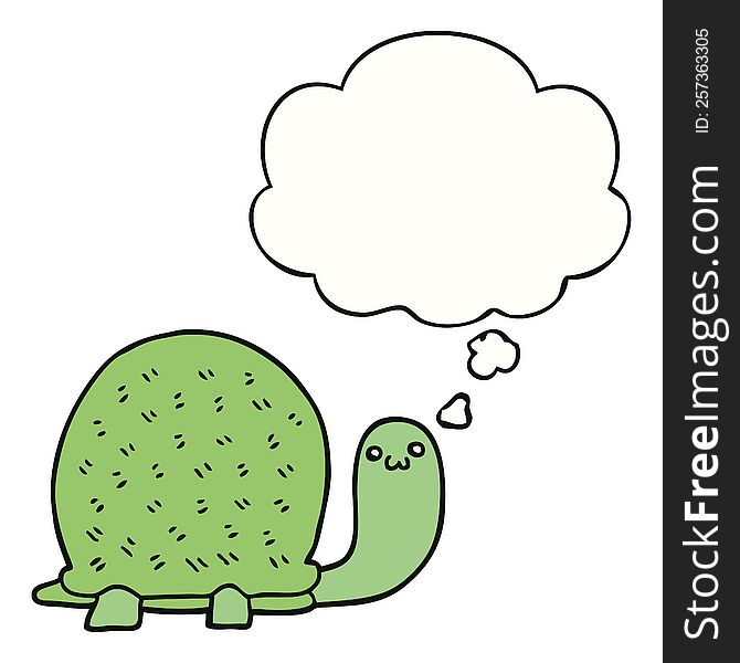 cute cartoon turtle and thought bubble