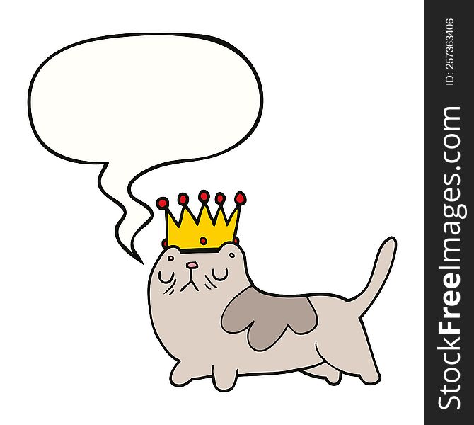 cartoon arrogant cat with speech bubble. cartoon arrogant cat with speech bubble