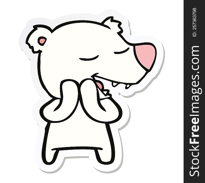 Sticker Of A Cartoon Polar Bear