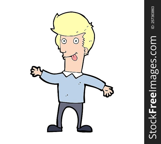 Cartoon Man Sticking Out Tongue