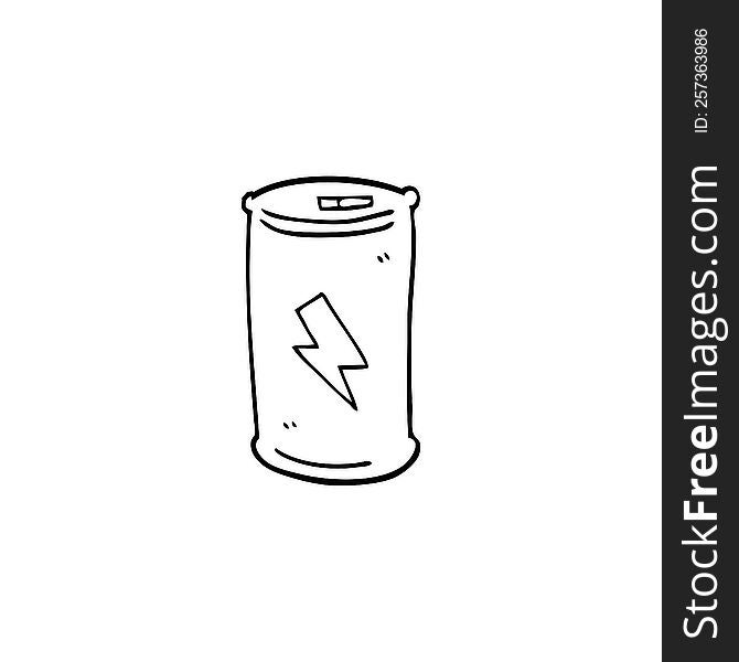 line drawing cartoon electric battery