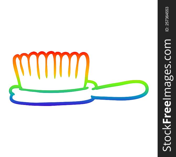 rainbow gradient line drawing of a hairbrush