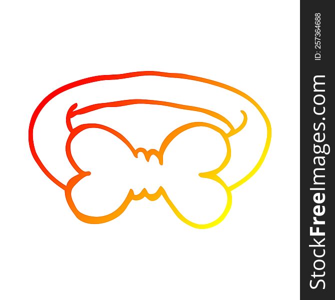 warm gradient line drawing of a cartoon bow tie
