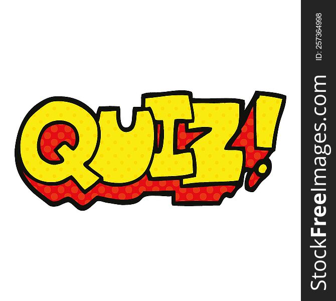 comic book style cartoon word quiz