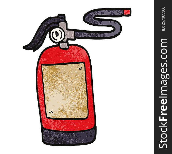 cartoon doodle fire extinguisher